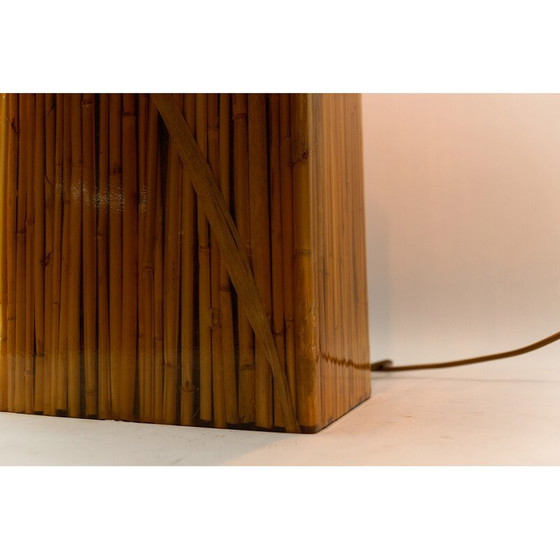 Image 1 of Lampe de table vintage en résine de bambou par Riccardo Marzi, Italie 1970