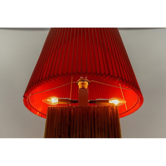 Image 1 of Lampe de table vintage en résine de bambou par Riccardo Marzi, Italie 1970