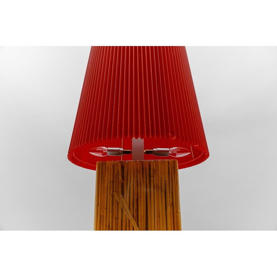 Image 1 of Lampe de table vintage en résine de bambou par Riccardo Marzi, Italie 1970