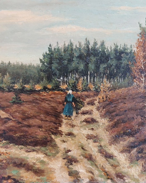 Image 1 of Paysage de lande hollandais - Huile sur toile