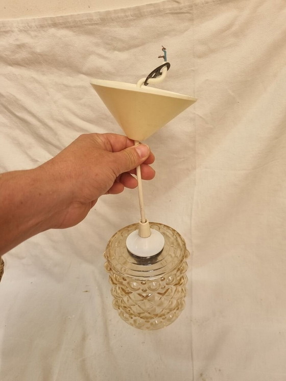 Image 1 of Suspension En Verre Irisé De 1960