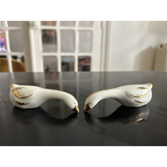 Porte-couteau vintage Art Deco en porcelaine blanche avec animal – Accessoires de table (photo 6 of 10)