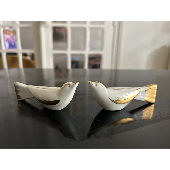 Porte-couteau vintage Art Deco en porcelaine blanche avec animal – Accessoires de table (photo 5 of 10)