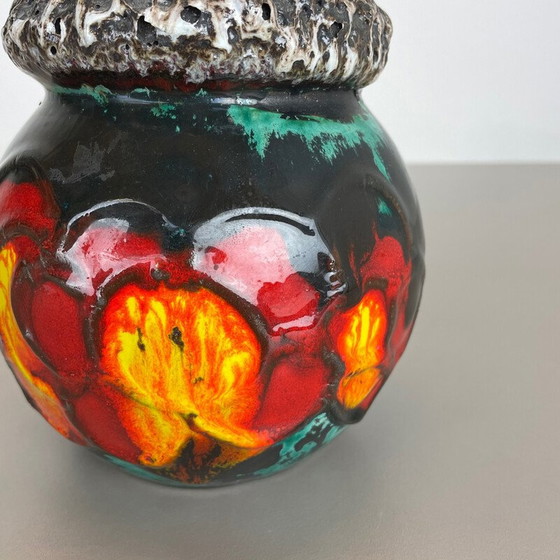 Image 1 of Vase vintage en poterie de lave grasse par Scheurich Wgp, Allemagne 1970