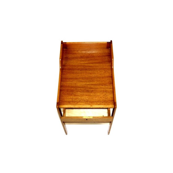 Image 1 of Table de chevet vintage en teck et hêtre par C.A. Acking, Suède, 1960