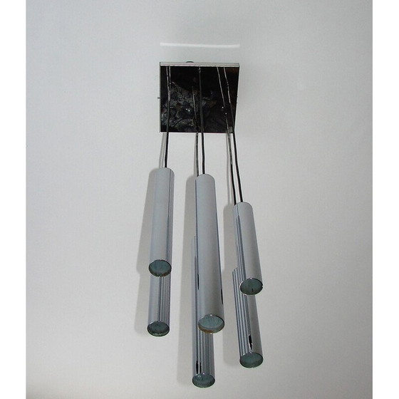 Image 1 of Lampe suspendue vintage Cascade en acier chromé, 1970
