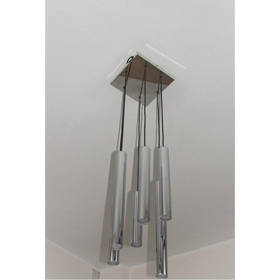 Image 1 of Lampe suspendue vintage Cascade en acier chromé, 1970