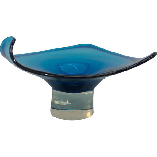 Bol en verre d'art vintage par Milan Metelak, Tchèque 1980