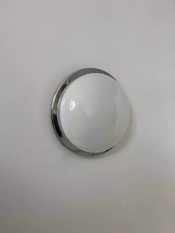 Image 1 of Applique Vintage, Chrome Et Opaline, France 1960