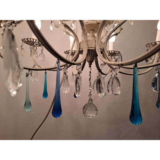 Image 1 of Lustre à deux niveaux en verre de Murano italien d'époque