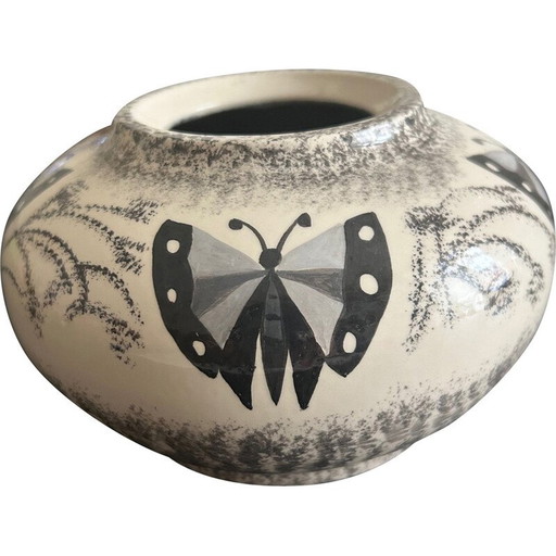 Vase vintage en céramique de René Poirot, 1960