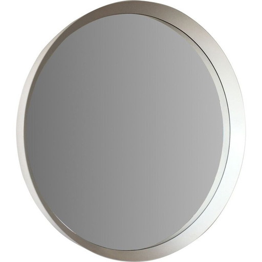 Miroir rond scandinave blanc vintage, 1960s