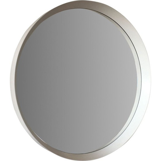Image 1 of Miroir rond scandinave blanc vintage, 1960s