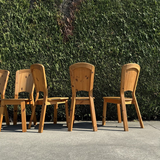 Image 1 of 6 chaises en bois de pin