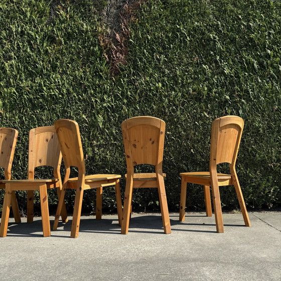 Image 1 of 6 chaises en bois de pin