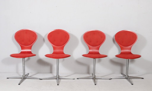 Lot de 4 chaises pivotantes Space Age, Allemagne, années 70