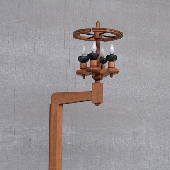 Image 1 of Lampadaire vintage en chêne par Guillerme et Chambron, France 1960