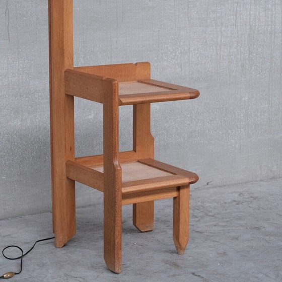 Image 1 of Lampadaire vintage en chêne par Guillerme et Chambron, France 1960