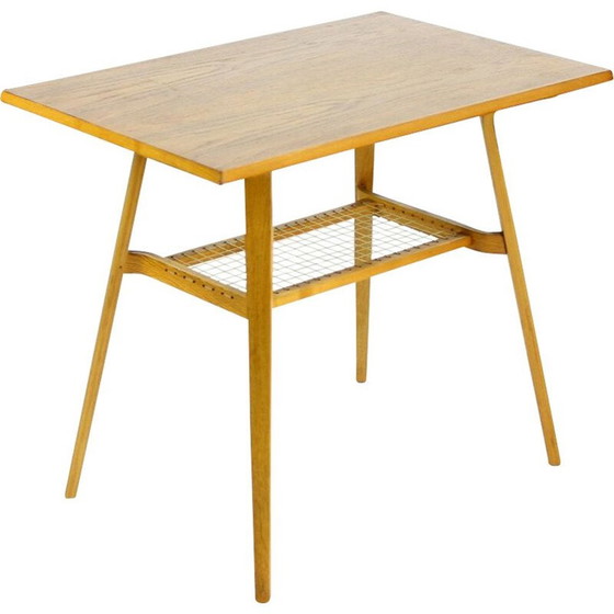 Image 1 of Table basse vintage avec filet en plastique, Tchécoslovaquie 1960