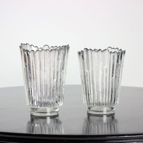 Image 1 of Vase vintage en verre pressé de Pavel Pánek, Tchécoslovaquie 1979