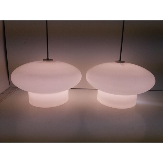 Image 1 of Lustre vintage en métal chromé de Napako, Tchécoslovaquie 1970