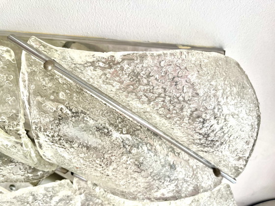 Image 1 of Zorro Quattro Large Wall Lighting Murano Glass With Chrome , Italie 1970