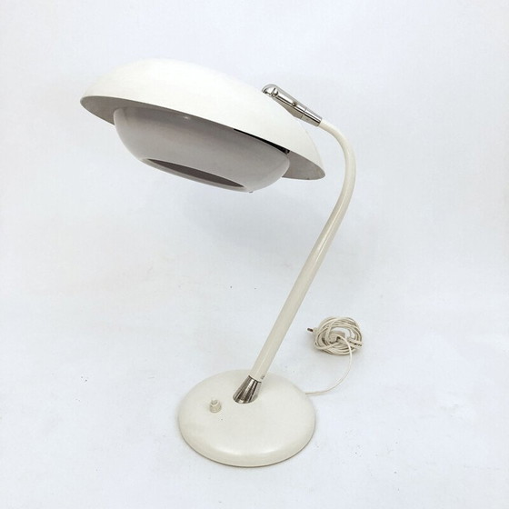 Image 1 of Lampe de table blanche vintage par Stilnovo, Italie 1950