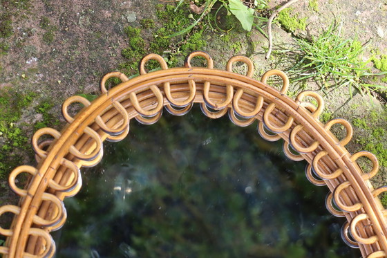 Image 1 of Miroir Vintage En Rotin Par Franco Albini, Italie, 1960S