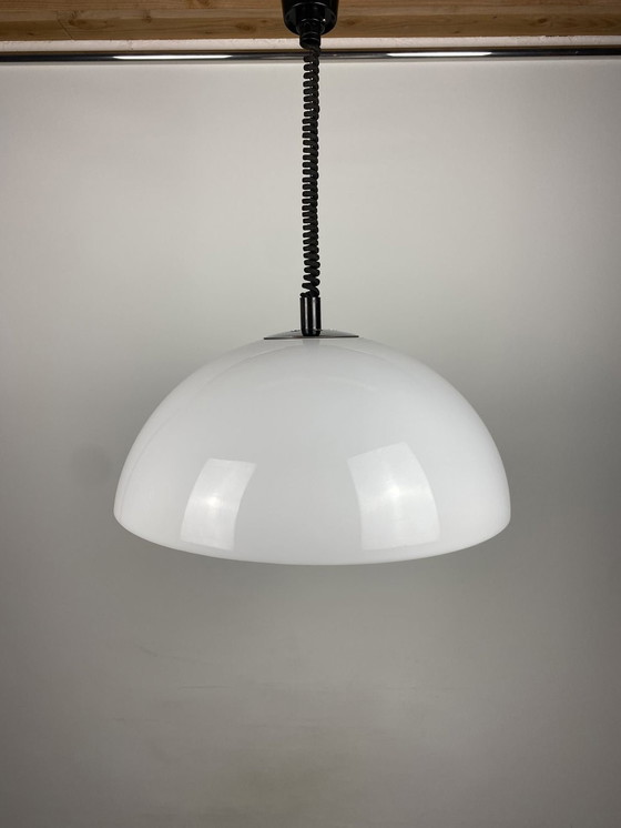 Image 1 of Lampe suspendue vintage en plexiglas/acrylique blanc par Gepo Amsterdam Xl 1975