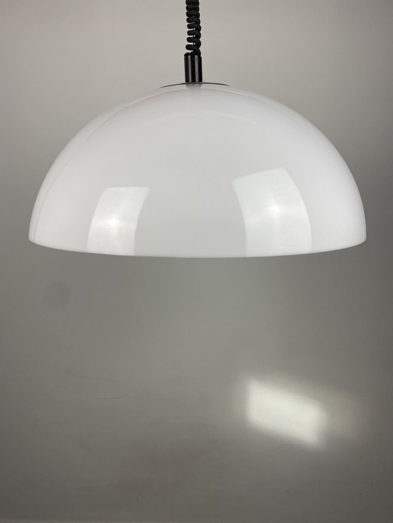 Image 1 of Lampe suspendue vintage en plexiglas/acrylique blanc par Gepo Amsterdam Xl 1975