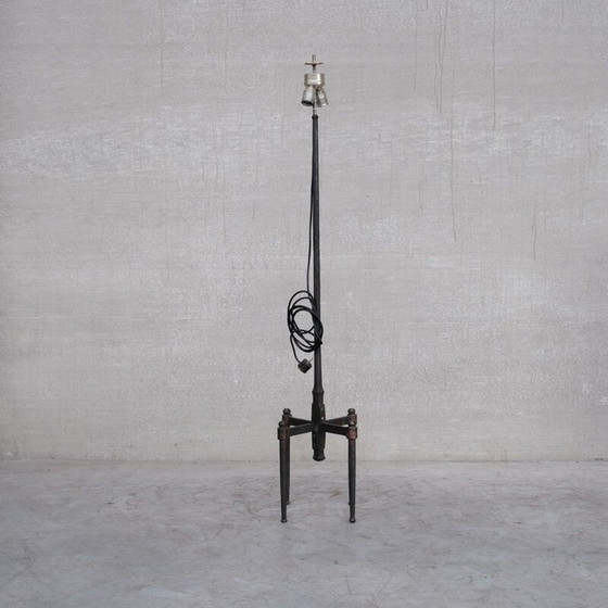 Image 1 of Ensemble de 4 lampadaires en fer de style brutaliste, France 1950