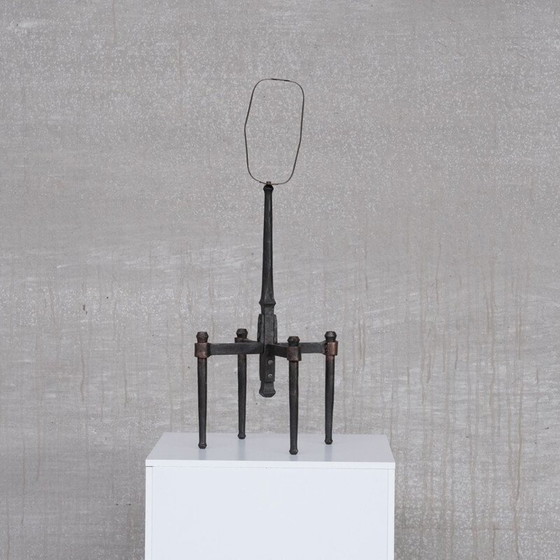 Image 1 of Ensemble de 4 lampadaires en fer de style brutaliste, France 1950