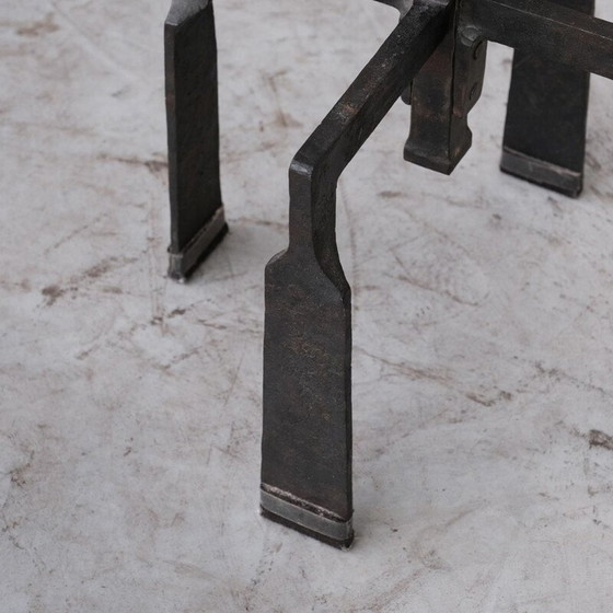 Image 1 of Ensemble de 4 lampadaires en fer de style brutaliste, France 1950