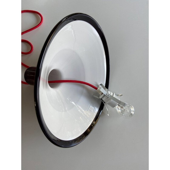 Image 1 of Suspension vintage "P et T" en verre opale de Michael Bang pour Holmegaard, Danemark 1970