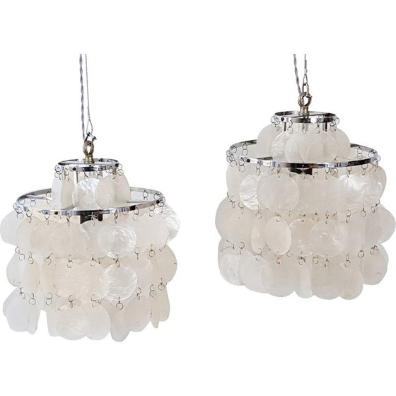 Image 1 of Chandelier vintage en nacre - années 1960