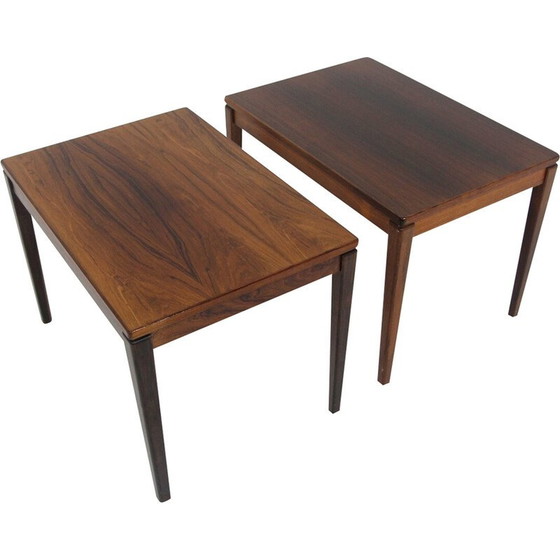 Image 1 of Paire de tables d'appoint scandinaves en bois de rose, Suède 1960