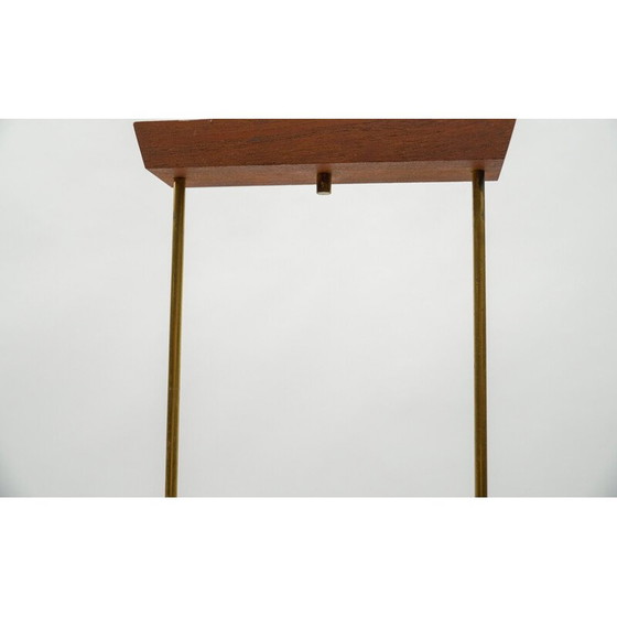 Image 1 of Plafonnier vintage en teck et verre de cristal, 1960