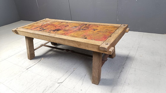 Image 1 of Table basse rustique en cuivre, 1970S