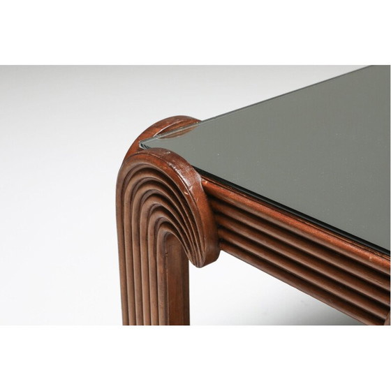 Image 1 of Table d'appoint vintage en bois sculpté 'palmier', Italie 1960s