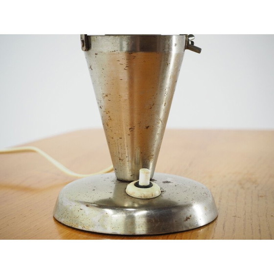 Image 1 of Paire de lampes de table art déco bauhaus chromées avec abat-jour flexible, Tchécoslovaquie 1930