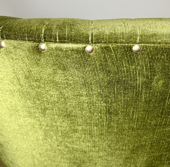 Image 1 of Fauteuil cocktail vintage avec franges vertes