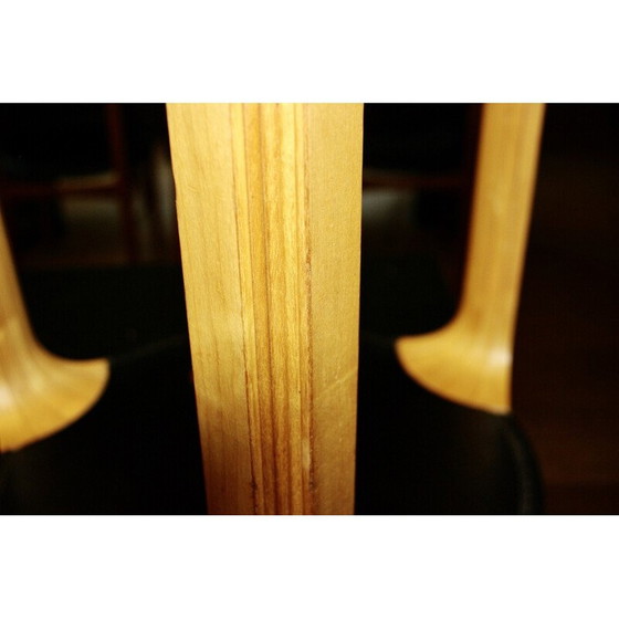 Image 1 of Tabouret vintage en bouleau et cuir par Alvar Aalto pour Artek, 1960