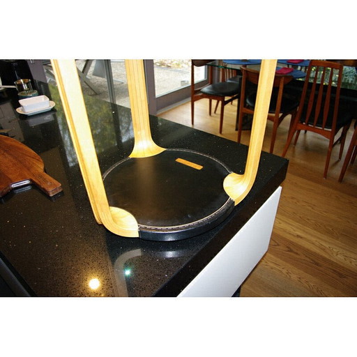 Tabouret vintage en bouleau et cuir par Alvar Aalto pour Artek, 1960