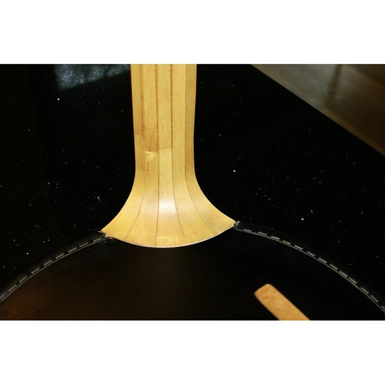 Image 1 of Tabouret vintage en bouleau et cuir par Alvar Aalto pour Artek, 1960