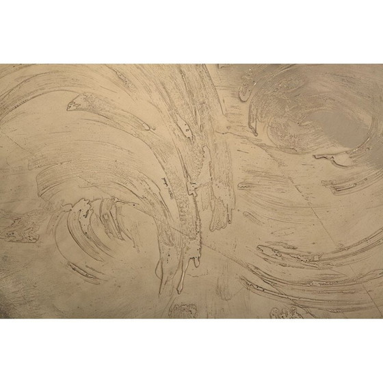 Image 1 of Guéridon vintage en bronze gravé par Georges Mathias, Belgique 1970