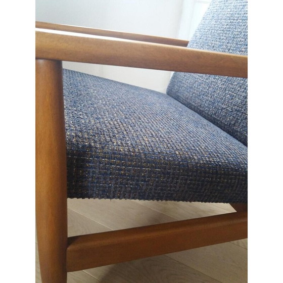 Image 1 of Fauteuil scandinave vintage bleu, années 1950