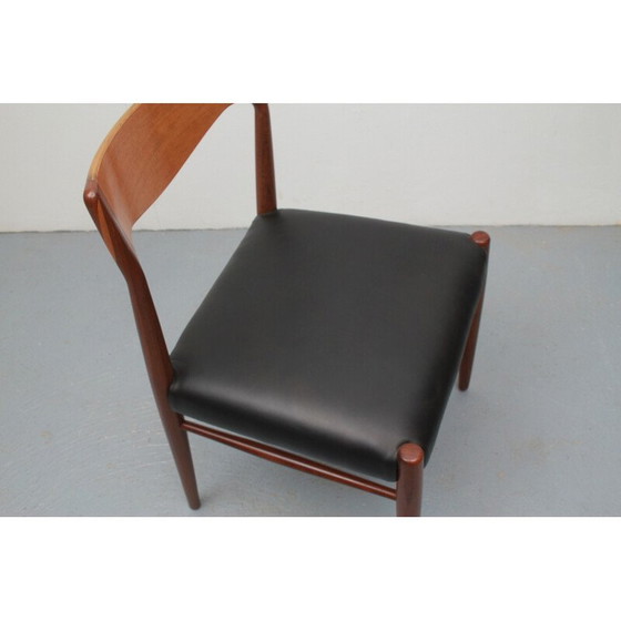 Image 1 of Chaise vintage en teck et cuir, Danemark années 1960