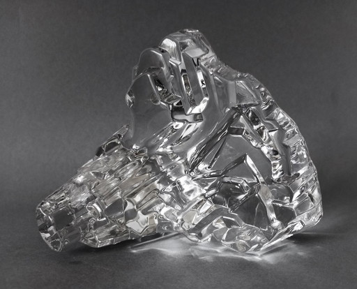 Josef Marcolin Sculpture de glace en cristal d'avant-garde Fm Kunstglas 1980's Autriche/Suède