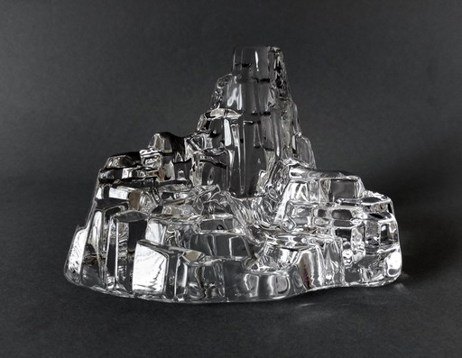 Josef Marcolin Sculpture de glace en cristal d'avant-garde Fm Kunstglas 1980's Autriche/Suède