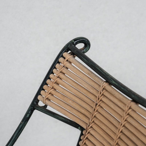 Ensemble de 8 chaises de salle à manger vintage de Lysberg Hansen et Therp en fer et bambou, Danemark 1970